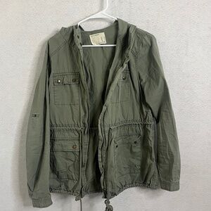 Life in Progress Olive Green Military Utility Jacket – Size M